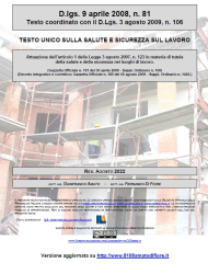 Testo coordinato del decreto legislativo 81/2008 - agosto 2022